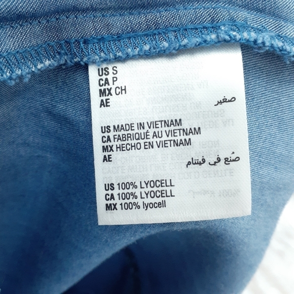 Charter Club Chambray Top Blue Button Up 125 - Picture 5 of 6